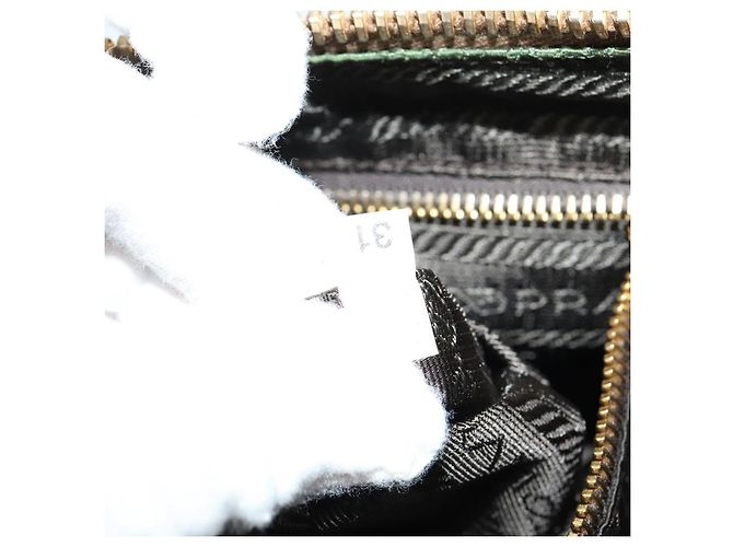 Borsa a Spalla PRADA in Nylon Pelle Beige Oro Auth 140625 D'oro - vista 12