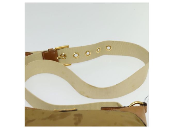 Borsa a Spalla PRADA in Nylon Pelle Beige Oro Auth 140625 D'oro - vista 14