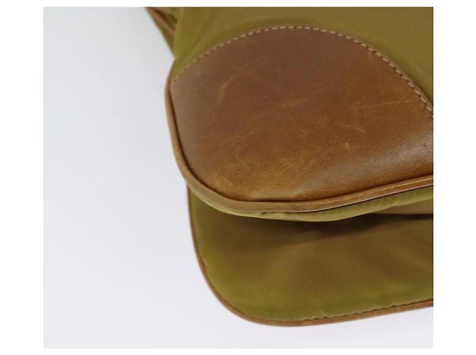 Borsa a Spalla PRADA in Nylon Pelle Beige Oro Auth 140625 D'oro - vista 16