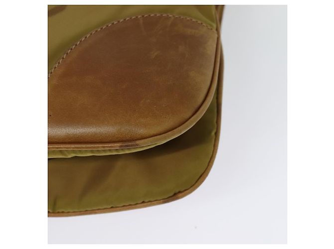 Borsa a Spalla PRADA in Nylon Pelle Beige Oro Auth 140625 D'oro - vista 17