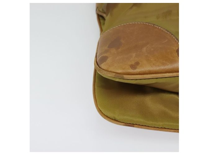 Borsa a Spalla PRADA in Nylon Pelle Beige Oro Auth 140625 D'oro - vista 8