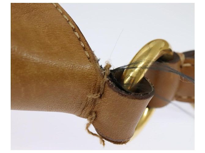 Borsa a Spalla PRADA in Nylon Pelle Beige Oro Auth 140625 D'oro - vista 9