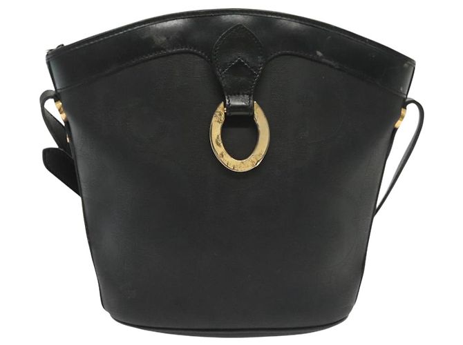 Borsa a Spalla in Tela Trotter Christian Dior Nero Oro Auth ep10350 D'oro - vista 13
