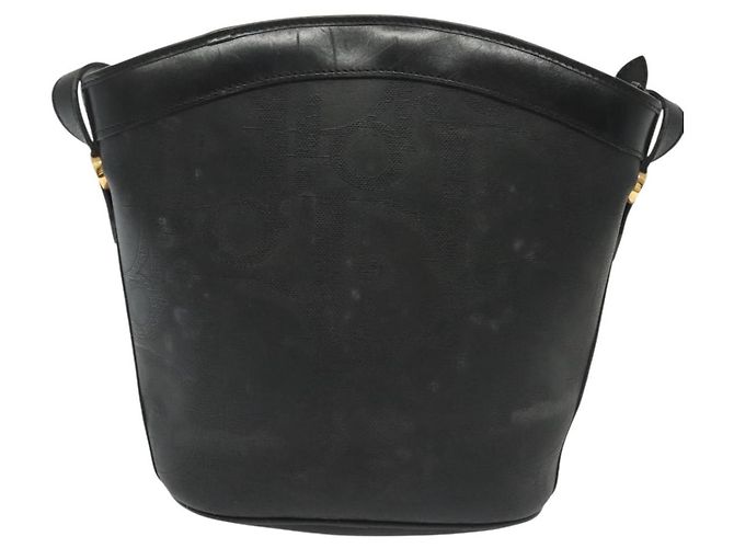 Borsa a Spalla in Tela Trotter Christian Dior Nero Oro Auth ep10350 D'oro - vista 2