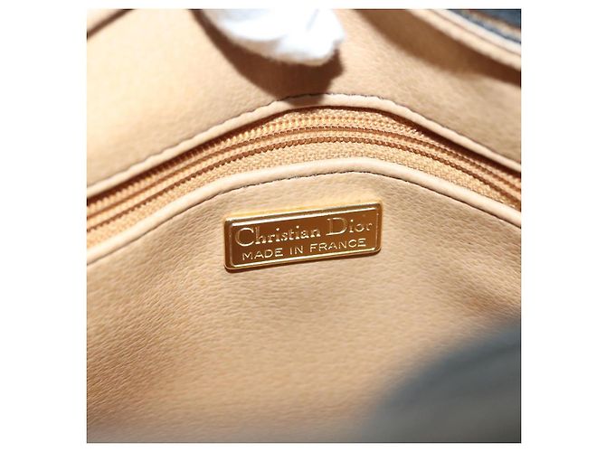 Borsa a Spalla in Tela Trotter Christian Dior Nero Oro Auth ep10350 D'oro - vista 20