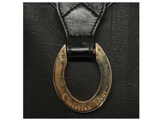 Borsa a Spalla in Tela Trotter Christian Dior Nero Oro Auth ep10350 D'oro - vista 9