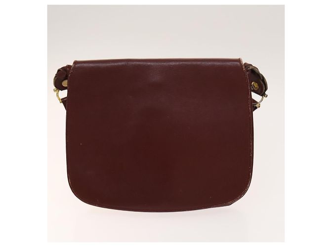 CARTIER Sac Must Line Cuir Suède 5Set Bordeaux Auth 141369 - vue 13