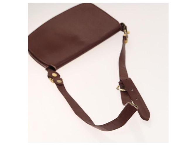 CARTIER Sac Must Line Cuir Suède 5Set Bordeaux Auth 141369 - vue 15