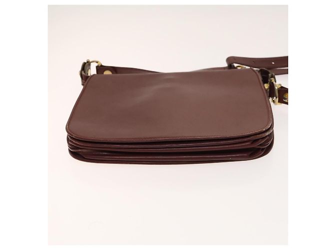 CARTIER Sac Must Line Cuir Suède 5Set Bordeaux Auth 141369 - vue 17