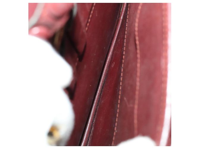 CARTIER Sac Must Line Cuir Suède 5Set Bordeaux Auth 141369 - vue 18