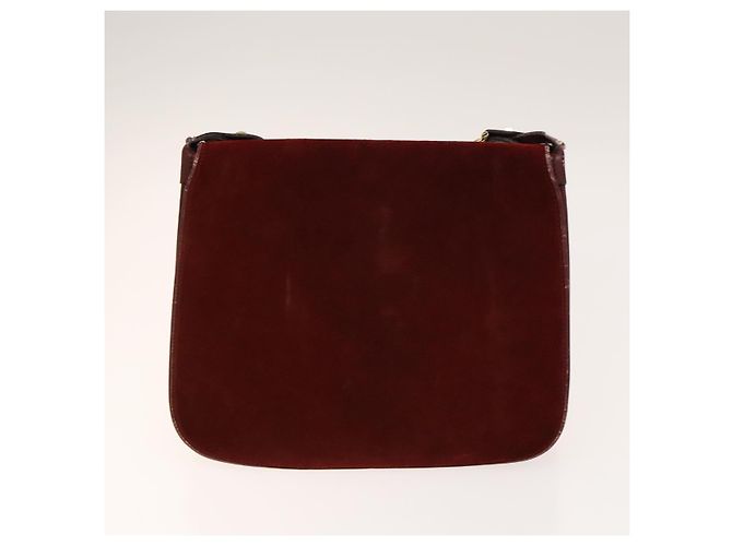 CARTIER Sac Must Line Cuir Suède 5Set Bordeaux Auth 141369 - vue 2