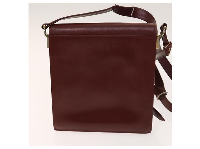 CARTIER Sac Must Line Cuir Suède 5Set Bordeaux Auth 141369 - vue 20
