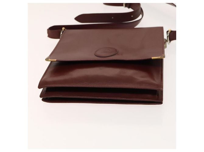 CARTIER Sac Must Line Cuir Suède 5Set Bordeaux Auth 141369 - vue 23