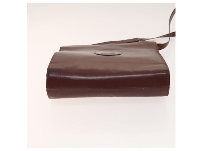 CARTIER Sac Must Line Cuir Suède 5Set Bordeaux Auth 141369 - vue 28