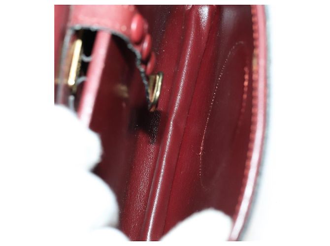 CARTIER Sac Must Line Cuir Suède 5Set Bordeaux Auth 141369 - vue 7