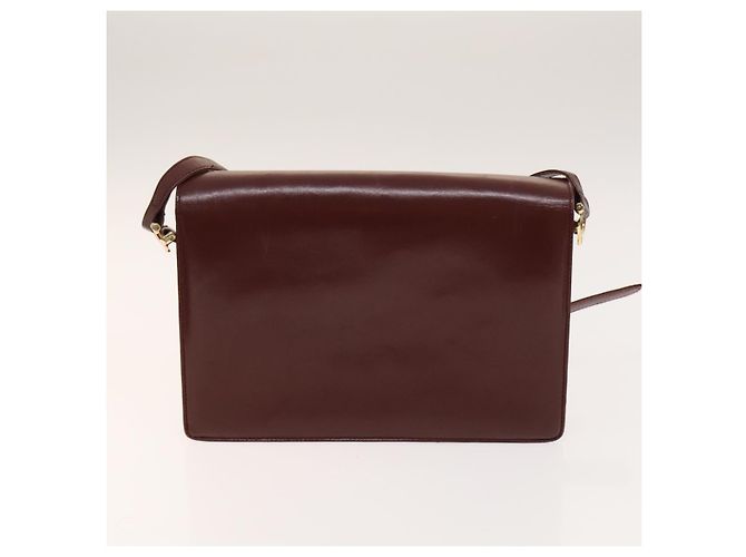 CARTIER Sac Must Line Cuir Suède 5Set Bordeaux Auth 141369 - vue 9