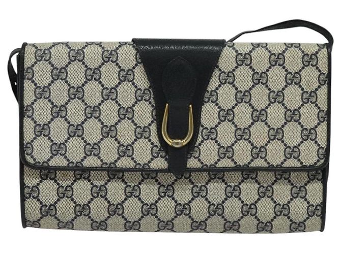 Gucci Borsa a spalla GG Supreme in PVC Navy Gold Auth ep10523 D'oro Blu navy - vista 13