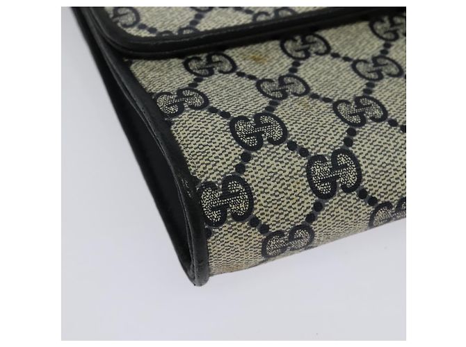 Gucci Borsa a spalla GG Supreme in PVC Navy Gold Auth ep10523 D'oro Blu navy - vista 15