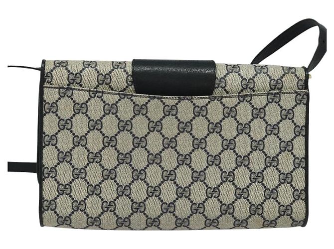 Gucci Borsa a spalla GG Supreme in PVC Navy Gold Auth ep10523 D'oro Blu navy - vista 2