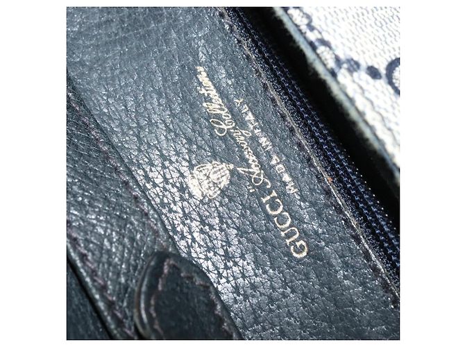 Gucci Borsa a spalla GG Supreme in PVC Navy Gold Auth ep10523 D'oro Blu navy - vista 20
