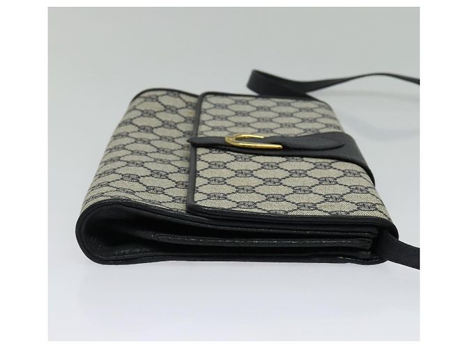 Gucci Borsa a spalla GG Supreme in PVC Navy Gold Auth ep10523 D'oro Blu navy - vista 4