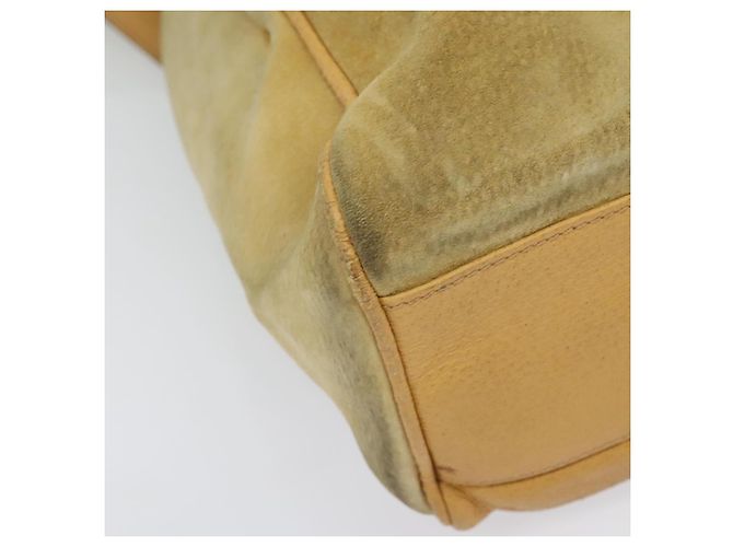 Zaino GUCCI in pelle scamosciata beige oro Auth 135058 D'oro - vista 14