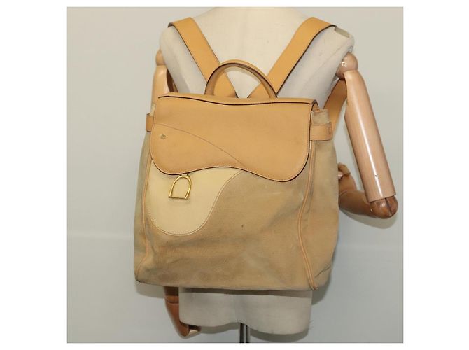Zaino GUCCI in pelle scamosciata beige oro Auth 135058 D'oro - vista 21