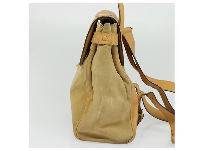 Zaino GUCCI in pelle scamosciata beige oro Auth 135058 D'oro - vista 3
