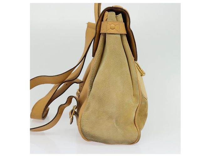 Zaino GUCCI in pelle scamosciata beige oro Auth 135058 D'oro - vista 4