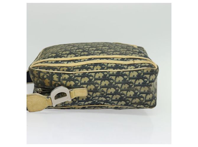 Christian Dior Trotter Canvas Schultertasche Navy Silber Authentisch gh726 Marineblau - Ansicht 3