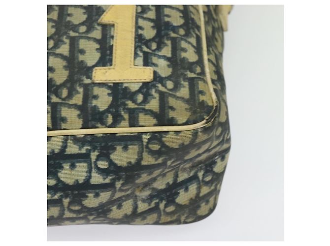 Christian Dior Trotter Canvas Schultertasche Navy Silber Authentisch gh726 Marineblau - Ansicht 9