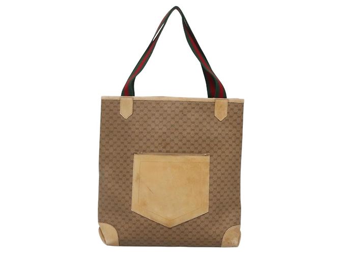 Bolso Sherry Line de PVC Beige Micro GG Supreme Web de GUCCI 904 002 0222 Auth ti3393 - vue 13