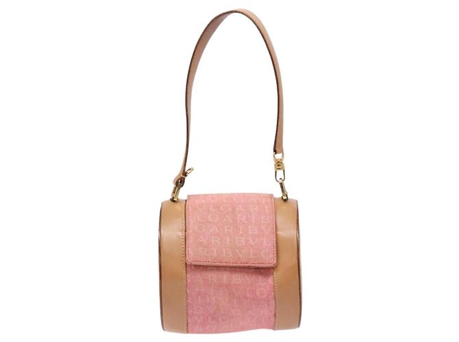 Bulgari Borsa a mano BVLGARI Logo Mania Be Zero One in tela rossa e oro Auth BA5419 Rosso D'oro - vista 13