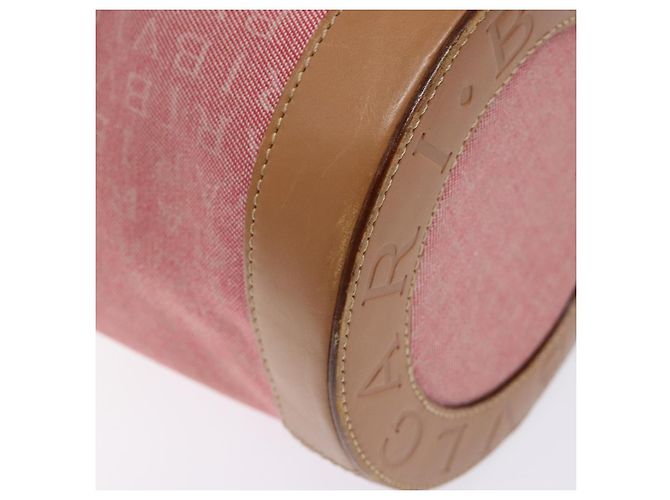 Bulgari Borsa a mano BVLGARI Logo Mania Be Zero One in tela rossa e oro Auth BA5419 Rosso D'oro - vista 16