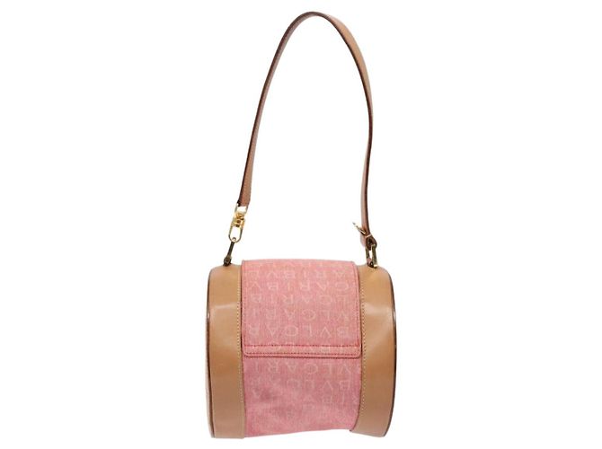 Bulgari Borsa a mano BVLGARI Logo Mania Be Zero One in tela rossa e oro Auth BA5419 Rosso D'oro - vista 2