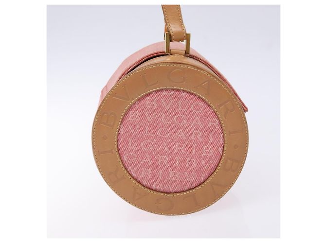 Bulgari Borsa a mano BVLGARI Logo Mania Be Zero One in tela rossa e oro Auth BA5419 Rosso D'oro - vista 4
