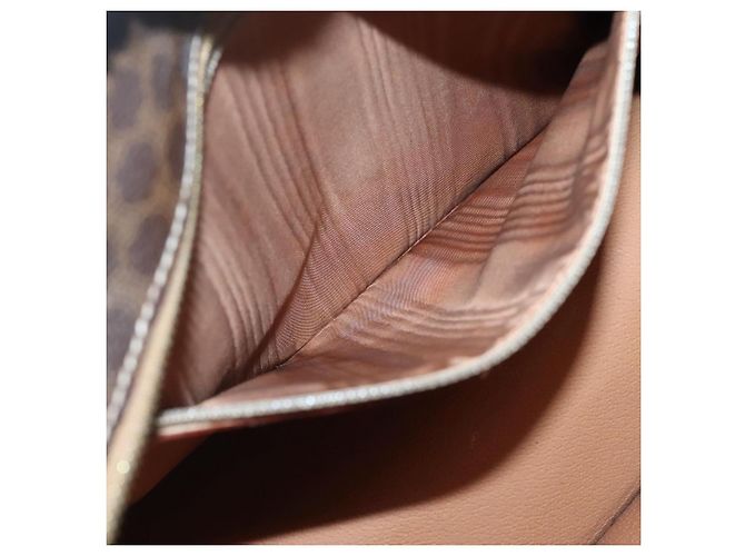 Céline Borsa a mano in tela Macadam CELINE in pelle PVC marrone oro Auth ep10408 D'oro - vista 11