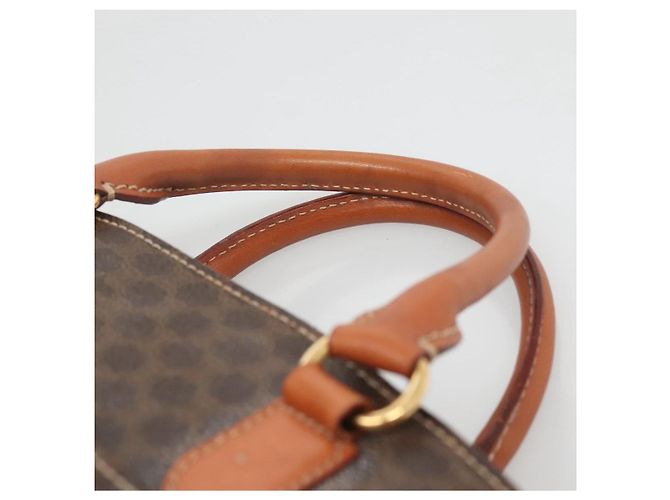 Céline Borsa a mano in tela Macadam CELINE in pelle PVC marrone oro Auth ep10408 D'oro - vista 14