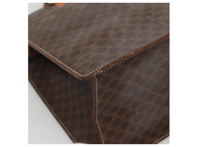 Céline Borsa a mano in tela Macadam CELINE in pelle PVC marrone oro Auth ep10408 D'oro - vista 15