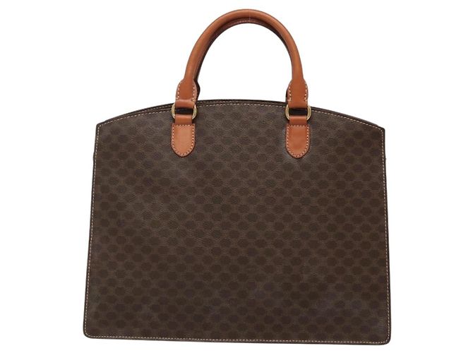 Céline Borsa a mano in tela Macadam CELINE in pelle PVC marrone oro Auth ep10408 D'oro - vista 2