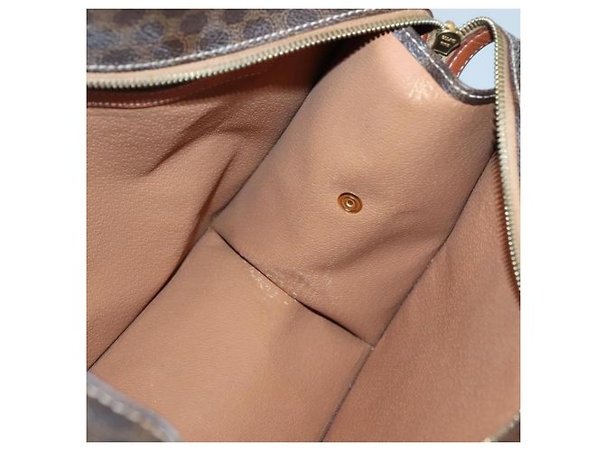 Céline Borsa a mano in tela Macadam CELINE in pelle PVC marrone oro Auth ep10408 D'oro - vista 20