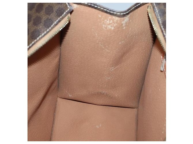 Céline Borsa a mano in tela Macadam CELINE in pelle PVC marrone oro Auth ep10408 D'oro - vista 21