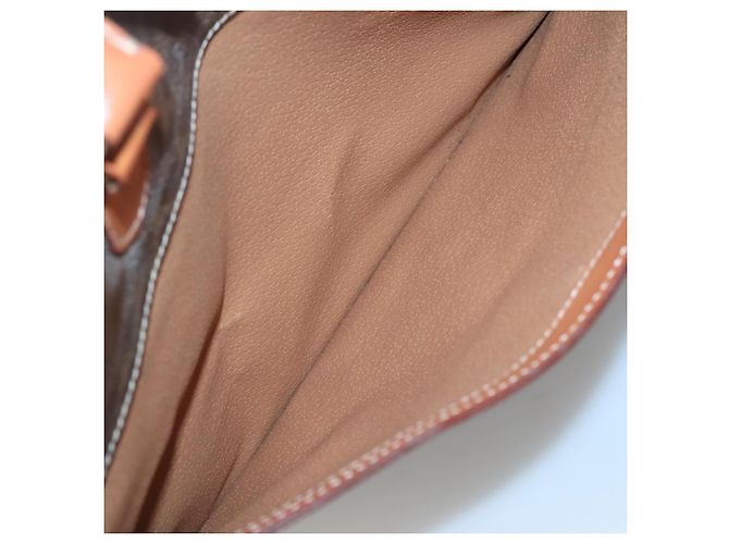 Céline Borsa a mano in tela Macadam CELINE in pelle PVC marrone oro Auth ep10408 D'oro - vista 22