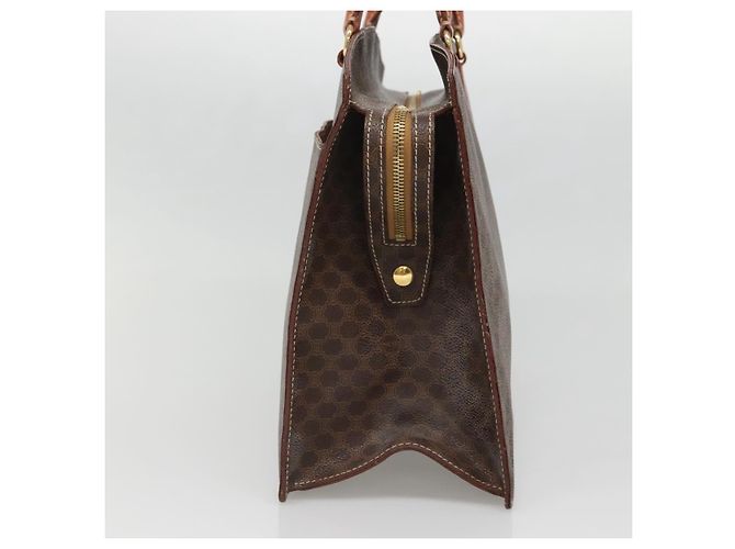 Céline Borsa a mano in tela Macadam CELINE in pelle PVC marrone oro Auth ep10408 D'oro - vista 4