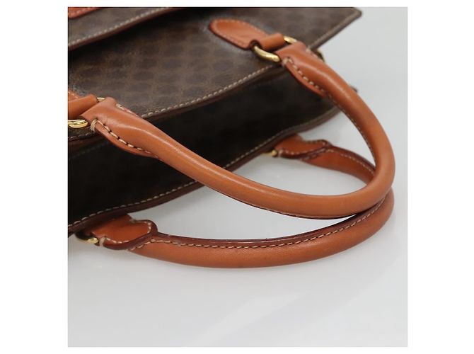 Céline Borsa a mano in tela Macadam CELINE in pelle PVC marrone oro Auth ep10408 D'oro - vista 7