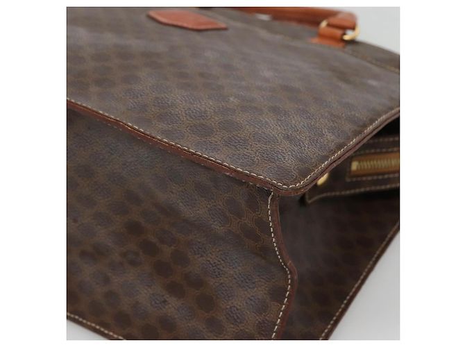 Céline Borsa a mano in tela Macadam CELINE in pelle PVC marrone oro Auth ep10408 D'oro - vista 8