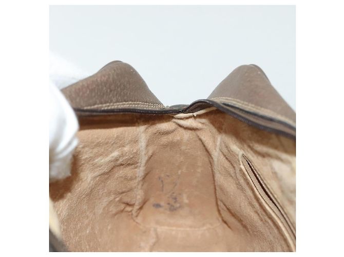 Borsa a Spalla GUCCI GG Supreme Web Sherry Line PVC Beige Oro Rosso Auth BA5506 D'oro - vista 11