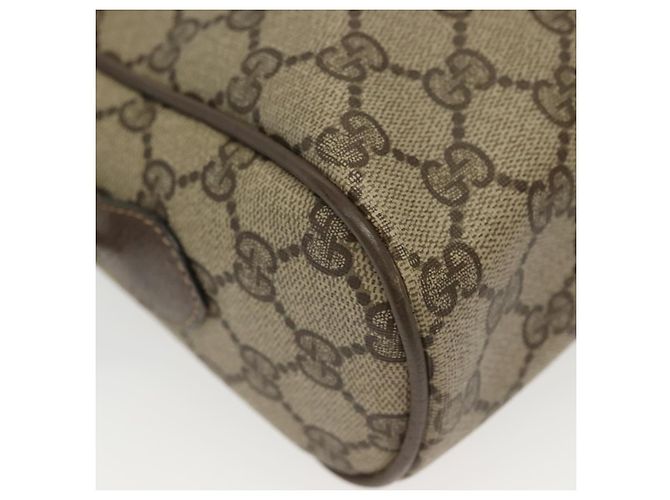 Borsa a Spalla GUCCI GG Supreme Web Sherry Line PVC Beige Oro Rosso Auth BA5506 D'oro - vista 16