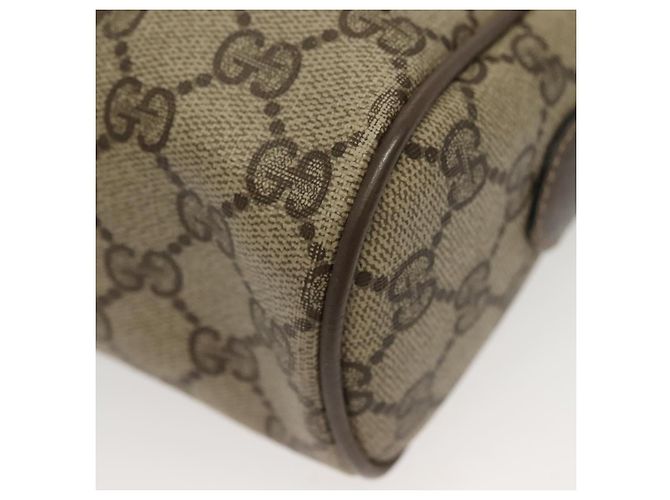 Borsa a Spalla GUCCI GG Supreme Web Sherry Line PVC Beige Oro Rosso Auth BA5506 D'oro - vista 17