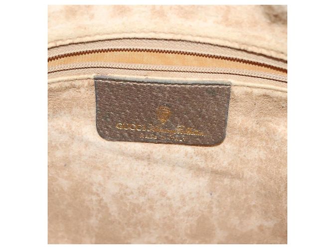 Borsa a Spalla GUCCI GG Supreme Web Sherry Line PVC Beige Oro Rosso Auth BA5506 D'oro - vista 20